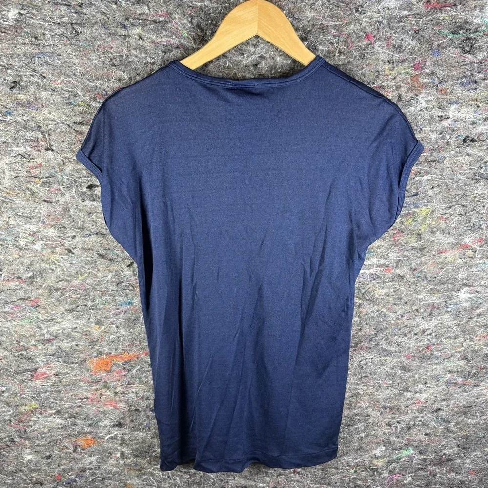 Playboy T-Shirt Womens Navy Blue Vintage Made in USA Cap Sleeve - Picture 7 of 10